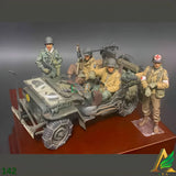1/35 WWII US Infantry Jeep Crew & Medic Set 4 Resin Figures Unpainted Unassemble Model