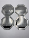 Vtg Kemp & Beatley 4-Piece Mirror Figurine Display Coaster Set Octagon 4¡± Model