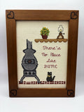 Cross Stitch Wall Art - No Place Like Home - 9.5in x 7.5in Model