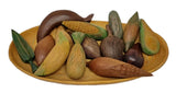 VTG Hand Carved Mini Wood Exotic Fruit Vegetable Figurine Art Display Bowl Decor Model