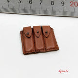 Leather Triple Clip Bag Model Set Fits for 1/6 12" Action Figure Model