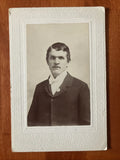 Stately Man Button On Lapel Wright Santa Ana Ca 4x5 Antique Photo On Board Model