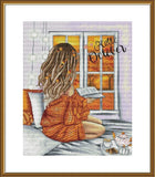 Counted Cross Stitch "Greetings, October!" Embroidery Kit Unprinted ??anvas Nova Model