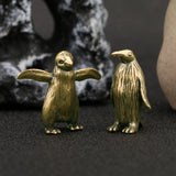 1 Pair Brass Penguin Statues Figurines Home Decorations Animal Ornaments Gifts* Model