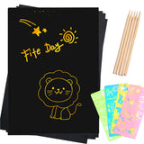 Scratch Art Paper Rainbow Golden Scratchboard for Kids DIY Craft Drawing Tools Model
