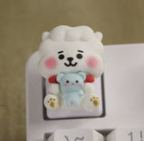 BTS BT21 ¡°RJ¡± Handmade Keycap R4 OEM White Keycap - 1pc Model