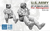 1/48 AH-64 Apache pilots Duo  R34-48 For Hasegawa by R2 Miniatures Model