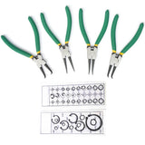 7" Snap-ring Pliers with Circlip E-clip Snap Rings Assortment Tool Set Kit 4pcs Model