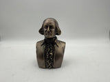 George Washington Presidential Bust Figurine Bronze Tone Historical Shelf Decor Model