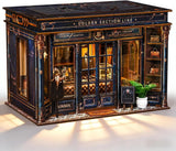 DIY Miniature Dollhouse Kit with LED Light, 3D Wooden Puzzle Book Nook Kit Model