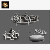 1/72 Resin Model Kit the Boat with Crew xvIII century Unpainted Assembled Model