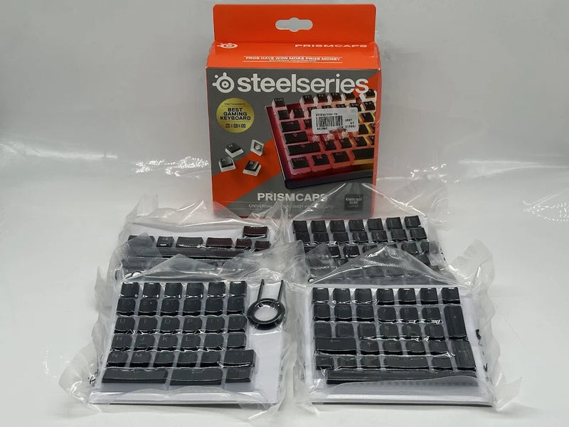 SteelSeries PRISMCAPS Black Standard Doubleshot PBT Keycap Set - 104 Pieces Model