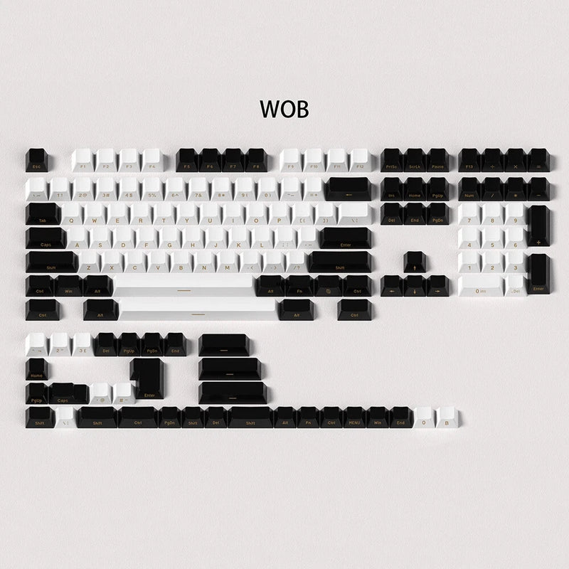 White Black ABS Side Printed Keycaps Set for Cherry Profile MX Keyboard Model