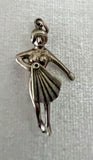 Vintage Sterling Fan Dancer Charm 1940's.  Fan moves!! Charms