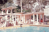 PEOPLE AROUND FANCY POOL WITH DIVING BOARDS 1964 35mm PHOTO SLIDE Model