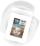 50 Pack 8x10 White Picture Mat Boards White Core 4-Ply Bevel Cut Picture Framing Model