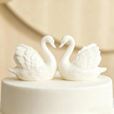 2PCS White Swan Figurines Cake Toppers, Elegant Ceramic Swan Couple Statues f... Model