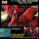 for RG 1/144 Sazabi Mr.Metal Details Add-on Parts Set+Screw Etched Sheet MSN-04 Model