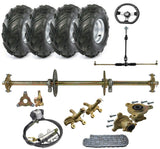 32" Racing Rear Axle Kit 6" 7" Wheels Front Steering DIY Lawn Mower Buggy Racing Model