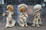 Vintage Ardco Fine Quality Japan Figurines Set of 3 Children Rustic Style Model