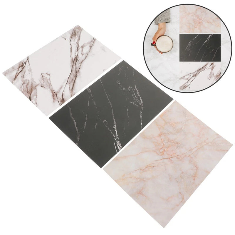 Reusable PVC Marble Photo Backdrop Board for Food Photography Assorted Colors Model