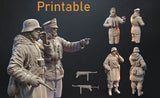 1/16 Scale WwII German Soldier Tank Commander 2 Figures Model Kit Resin Printed Model