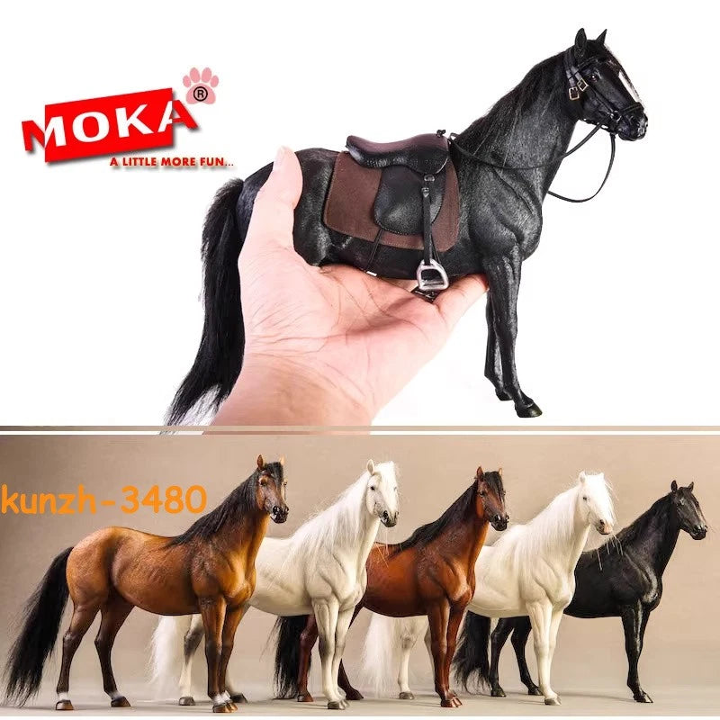 MrZ 1:6 Scale Hanoveria Horse Figure 5 Color Model Animal Resin Simulation Toys Model