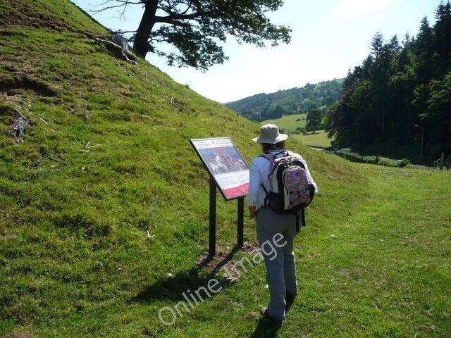 Photo 6x4 New info board at Owain Glyndwr's mount Llidiart-y-Parc Cadw (I c2011 Model