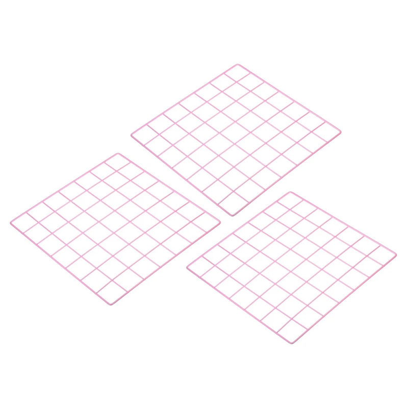 14"x14" Wire Grid Panel, 3 Pack Wall Grid Decorative Board Photo Display Pink Model