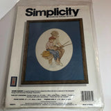 COUNTED CROSS STITCH KIT, "Gone Fishin" by Simplicity Father & Son NEW 05571 Model