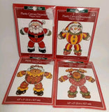 4 Janlynn Holiday Time Plastic Canvas Cross Stitch Ornaments Flapper Bear & More Model