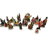 Vintage Style Christmas Village Figurines Porcelain People Santa Snowman 18pc Model