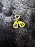 Pandora Avocado Double Dangle Charm Gold Green Sterling Silver 925 Charms