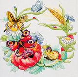 Cross Stitch Kit "Summer wreath", size 11.4x11.4 in (29.0x29.0 cm) Model