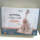 ROKR Magic Cello Mechanical Music Box Wooden Model Kit 199pcs 14+ AMK63 Model
