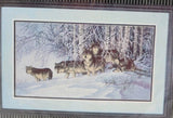 Vintage Cross Stitch Kit Wolf Pack Snow Aspens Winter Craft Needlepoint Sealed Model