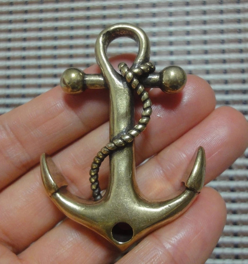 Vintage Style Solid Brass Ship Anchor Statue Pendant Bags Charms Charms