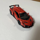 5" Kinsmart Lamborghini Veneno Diecast Model Toy Car 1:36 Orange Model