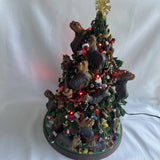The Danbury Mint Yorkie Christmas Tree, lights up, has star, Inc Extra Bulbs Model