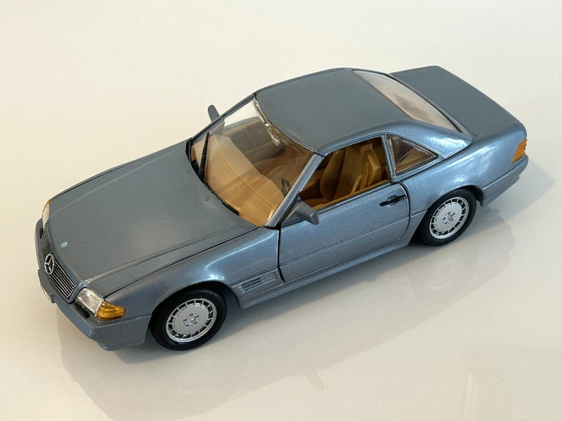 REVELL 1990 MERCEDES BENZ 500SL BLUE/TAN Diecast Model Car 1:18 Scale Model