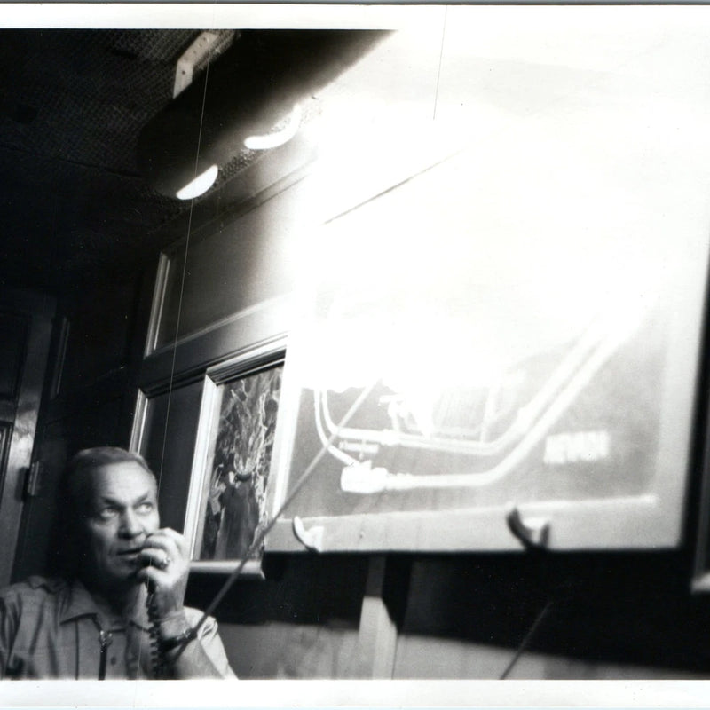 c1960s Man Phone Control Room Real Photo Operations Nevada Map Display Board Vtg Model