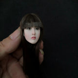1/6 Scale Asian Beauty With Bangs Head Carving Model For 12'' Ph Action Figures Model