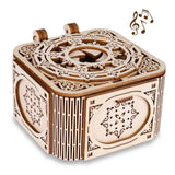 GuDoQi 3D Wooden Puzzle, Treasure Box with Music, Mechanical Model Kit to Build Model