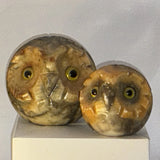 VTG MCM Italian Hand-Carved Genuine Alabaster Owl Figurine Paperweights 2¡¯ 3¡± Model