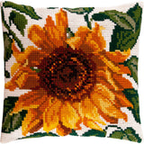 DIY Printed Cross-Stitch Cushion Kit "Sunflower", 16x16" / 40x40 cm Model