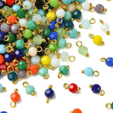 190Pcs Opaque Glass Pendants Faceted Glass Charms for Jewelry Making Charms