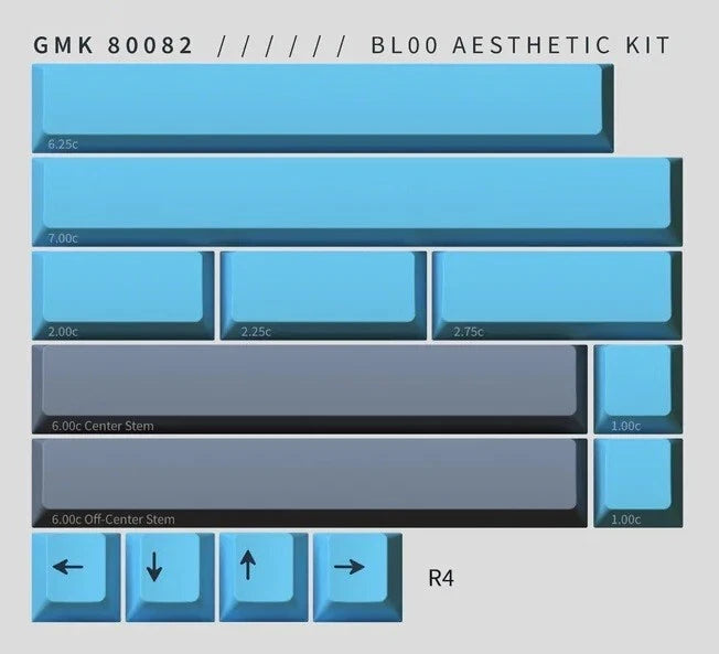 GMK 80082 BL00 - SEALED Spacebars Set - Double Shot ABS Keycaps For Keyboards Model