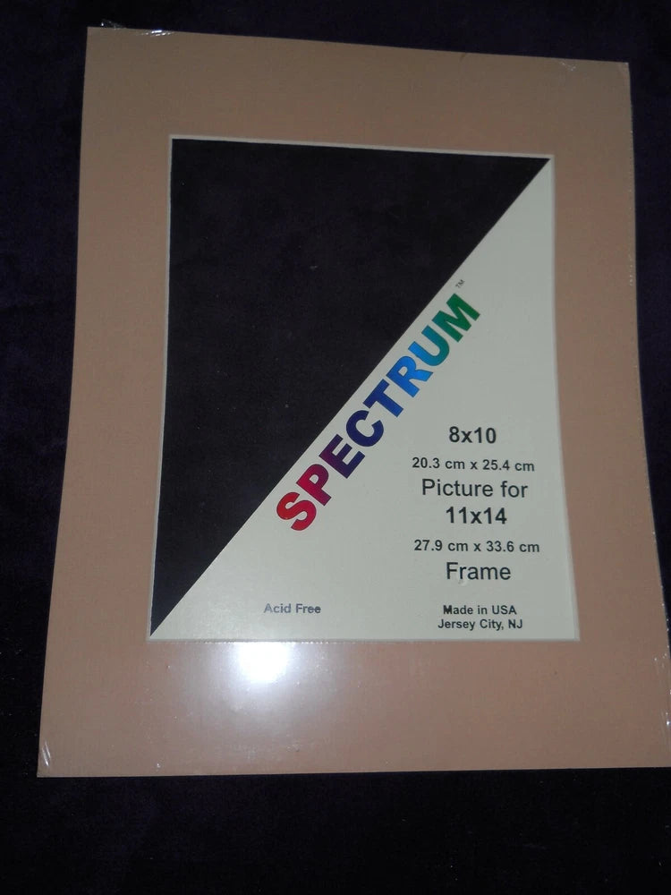 *  8x10 Spectrum Photo Mat Board, Pre-Cut/Custom Cut, Acid-Free, White Core   _ Model
