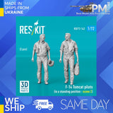 Reskit RSF72-0142 1/72 F-14 Tomcat pilots in a standing position scene 2 2 pcs Model