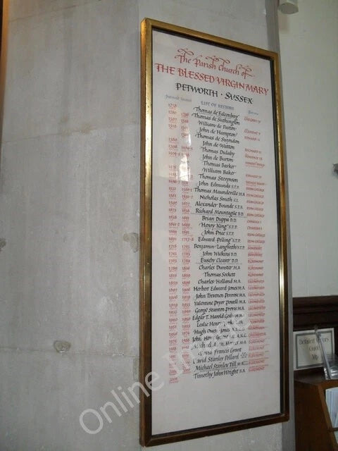 Photo 6x4 Incumbency board at St Mary's, Petworth  c2010 Model